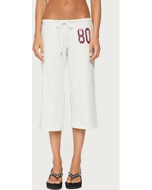 Edikted 80 Sequin Capri Sweatpants - White