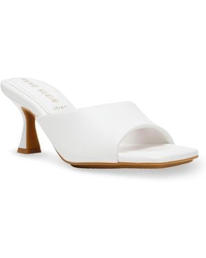 Anne Klein Jerilyn Square Toe Mule Dress Sandals - White