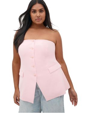 City Chic Holly Bustier Top - Pink