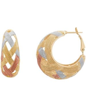 Macy's Wheat Design Hoop Earrings - Metallic