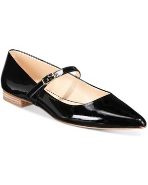 THINGS II COME Kyra Luxurious Slip-on Mary Jane Pointed Toe Flats - Black