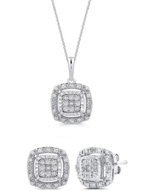 Marsala 2-piece Diamond Earrings And Pendant Necklace Set (1/4 Ct. T.w. - White