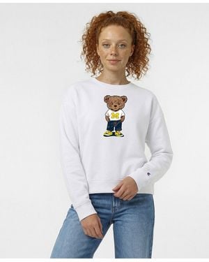 Champion Michigan Wolverines Teddy Bear Fleece Sweatshirt - White