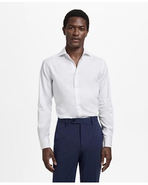 Mango Cotton Slim-fit Dress Shirt - White