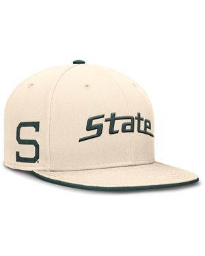 Nike Michigan State Spartans Primetime True Performance Fitted Hat - Natural
