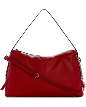 Guess Devon Extra-large Zip-top Shoulder Handbag - Red