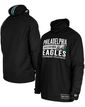 KTZ Philadelphia Eagles Functional Fandom Balaclava Helmet Stripe Tri-blend Hoodie - Black