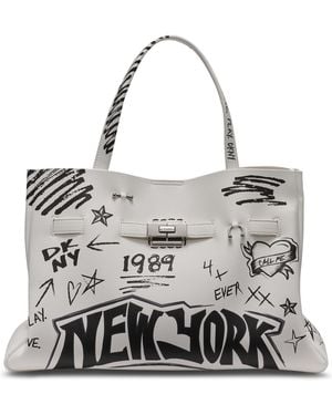 DKNY Bryar Large Satchel Bag - Metallic