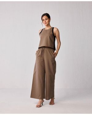 REISTOR Wide-leg Drawstring Pants - Brown