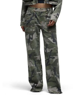 Hudson Jeans Rylee Camo Wide-leg Low-rise Pants - Green