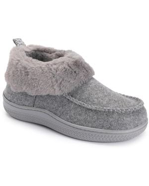 Muk Luks Selah Moccasin Bootie Slippers - Gray