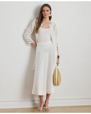 Ralph Lauren Paisley-eyelet Tunic Jacket - White