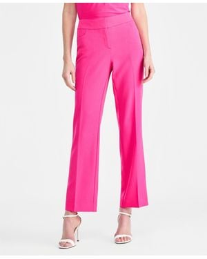 Kasper Stretch-crepe Straight-leg Pants - Pink