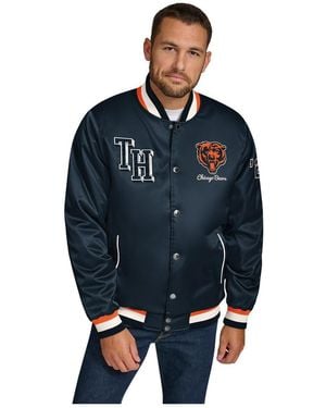 Tommy Hilfiger Chicago Bears Dante Full-snap Satin Jacket - Blue