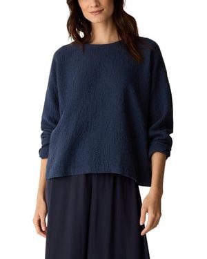 Eileen Fisher Round Neck Boxy Top - Blue