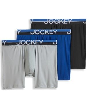 Jockey Infinite Cool 3-pk. Stretch Moisture-wicking Solid Boxer Briefs - Blue