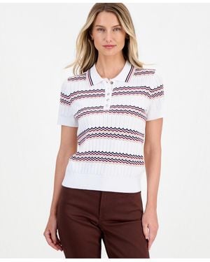 Nautica Short-sleeve Polo Sweater - White