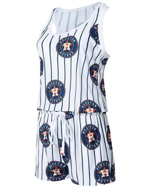 Concepts Sport Houston Astros Reel Pinstripe Knit Romper - White