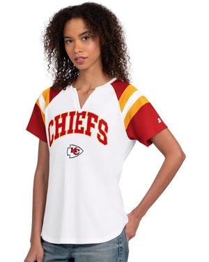 Starter White Kansas City Chiefs Game On Notch Neck T-shirt