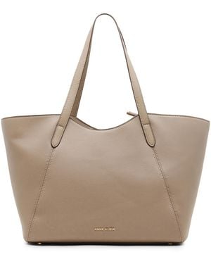 Anne Klein toggle Large Magnetic Tote Handbag - Natural