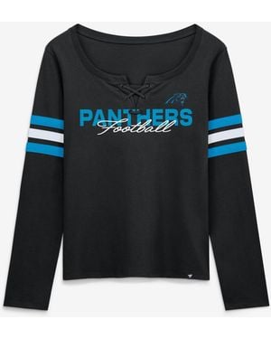 Fanatics Carolina Panthers Team First Coverage Scheme Lace-up Long Sleeve T-shirt - Black