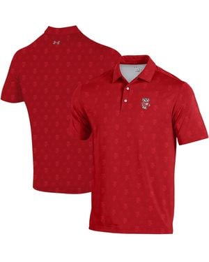 Under Armour Wisconsin Badgers Gameday Armourfuse Polo Shirt - Red
