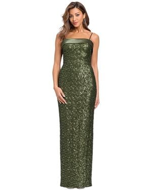 Xscape Sequin Satin Combination Gown - Green
