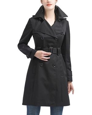 BGSD Hooded Water-resistant Trench Coat - Black