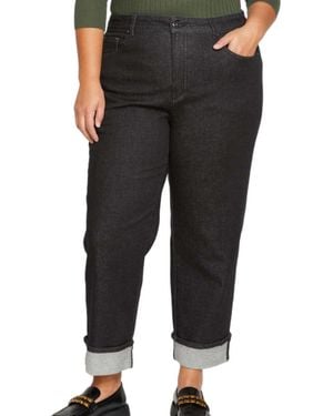 UNIVERSAL STANDARD Stevie High Rise Cuffed Straight Leg Jeans - Black