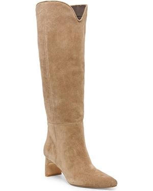 Dolce Vita Brion Scalloped Edge Knee High Boots - Brown