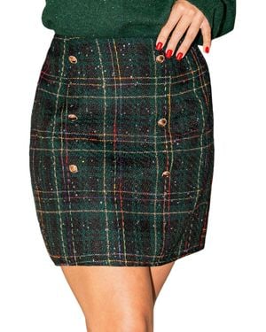 CUPSHE Encore Plaid Mini Skirt - Green