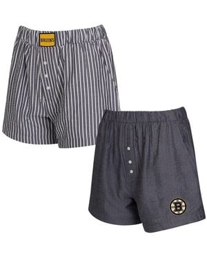 Concepts Sport 2-pack Boston Bruins Boxer Shorts Set - Gray