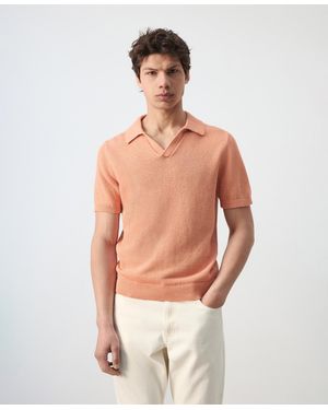 Mango Microstructure Cotton Polo Shirt - Orange