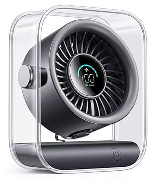 Gnuadz Usb Camping Fan Portable Rechargeable 100 Speeds Turbo Quiet Led 3000mah - Gray