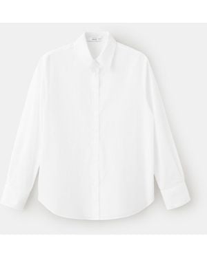 Mango Cotton And Lyocell Blend Straight Shirt - White