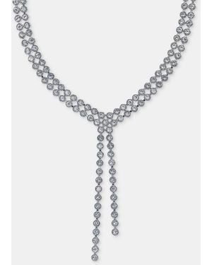 Givenchy Pave Double Row Lariat Necklace - Metallic