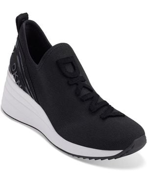 DKNY Keeva Slip-on Wedge Sneakers - Black