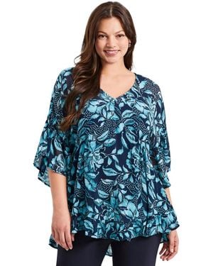 Avenue Harlow Chiffon Blouse - Blue
