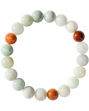 seree Pea — Beaded Jade Bracelet - White