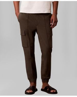 Calvin Klein Tech Dobby Slim-fit Cargo Pants - Brown