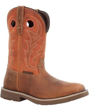 Georgia Boot Core 37 Western 11" Waterproof Pull-on Work Boot - Brown