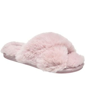 Nine West X-band Faux Fur Slippers - Pink