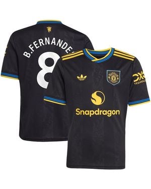 adidas Big Boys And Girls Bruno Fernandes Manchester United 2025/26 Third Replica Player Jersey - Blue