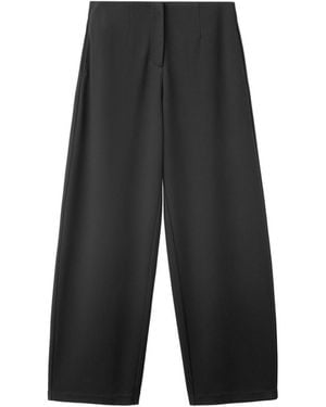 Mango Straight Mid-rise Viscose-blend Pants - Gray