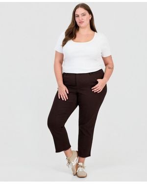 Democracy Plus 27/16" "ab" Solution High-rise Slim Straight - Brown