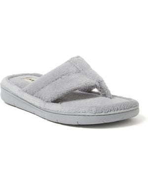 Dearfoams Wrenley Terry Thong Slippers - Gray