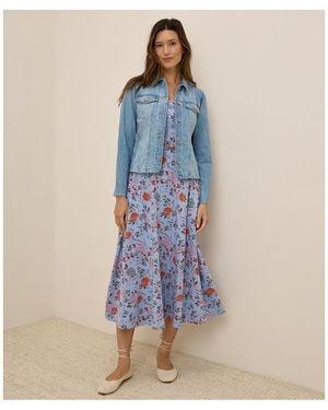 Pact Fit & Flare Midi Dress - Blue