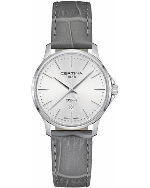 Certina Swiss Ds-8 Gray Leather Strap Watch 31mm