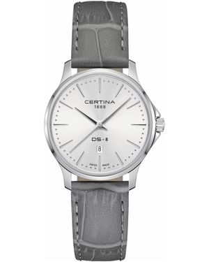 Certina Swiss Ds-8 Gray Leather Strap Watch 31mm
