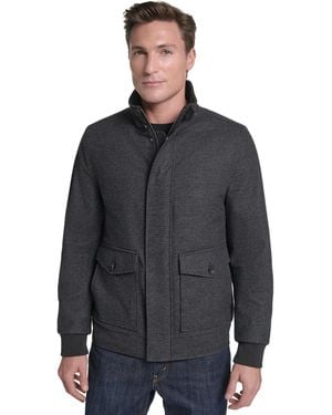 Cole Haan Stand-collar Long-sleeve Bomber Jacket - Gray